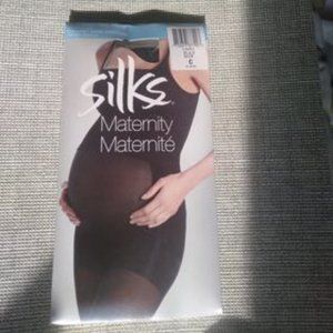 2 Maternity NWT Black opaque waistband free tights